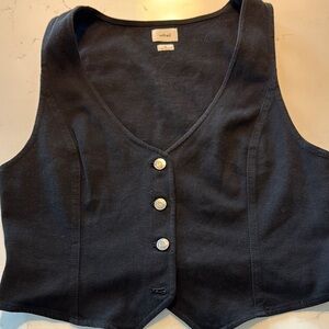 Wilfred Black Buttoned Vest Aritzia Denim XL worn 1x excellent condition